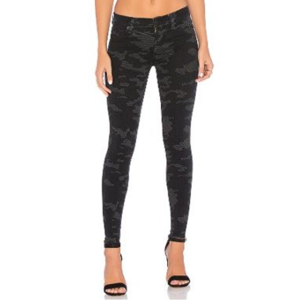 Hudson Nico Mid-Rise Super Skinny Blackout Camo Jeans